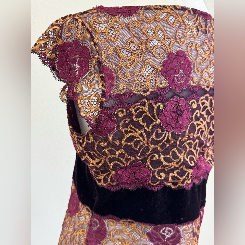 Vintage Hanky Panky Lace Velvet Top Cup Sleeve Purse Sz M - Picture 8 of 11